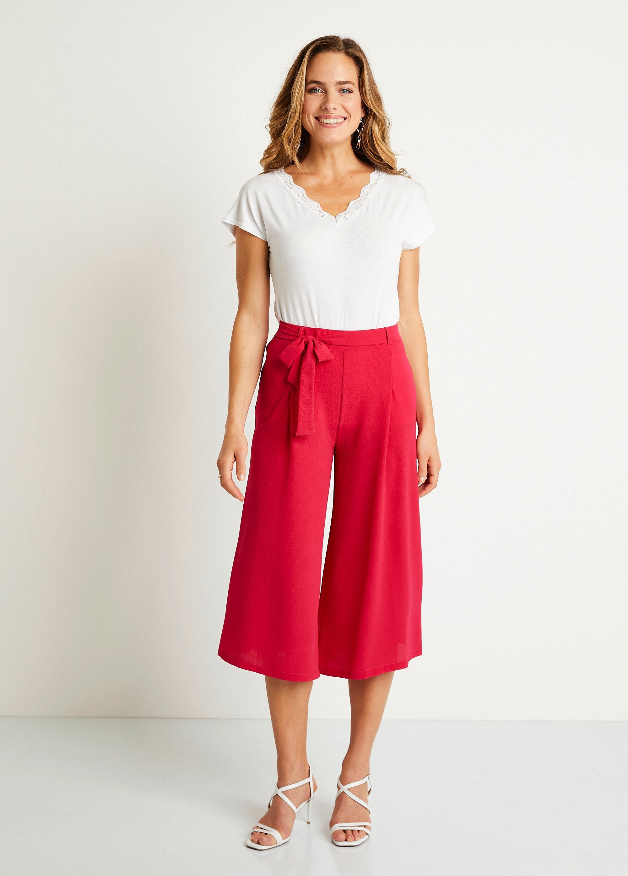 Pantalón_culotte_largo_cintura_semielástica_fucsia_liso_SF1_slim