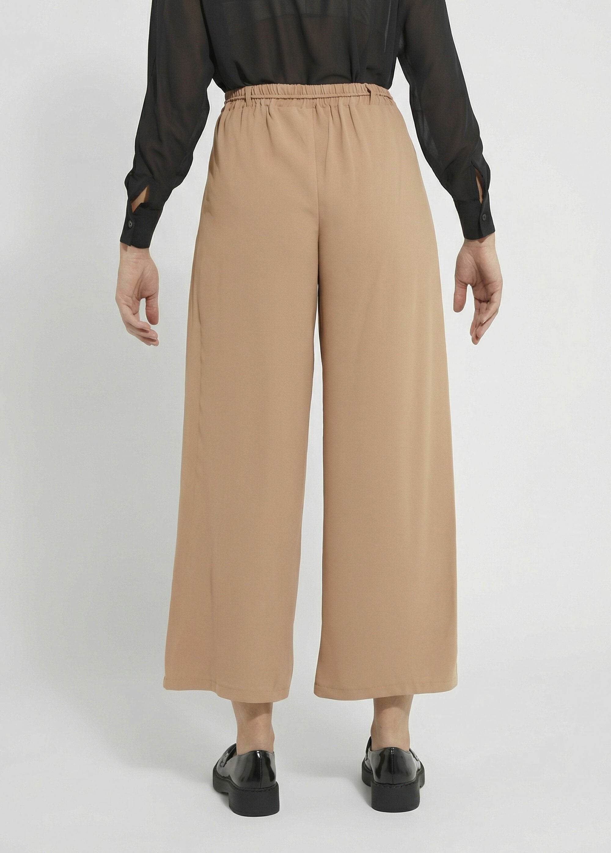 Pantalon_large_élastiqué,_Essentiel_Camel_DO1_slim