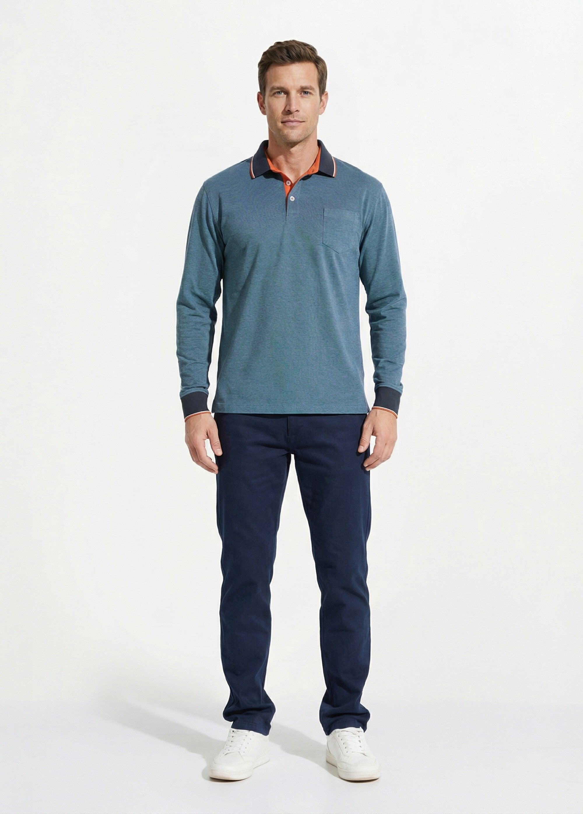 Polo_de_punto_piqué_de_algodón_de_manga_larga_Azul_SF1_slim