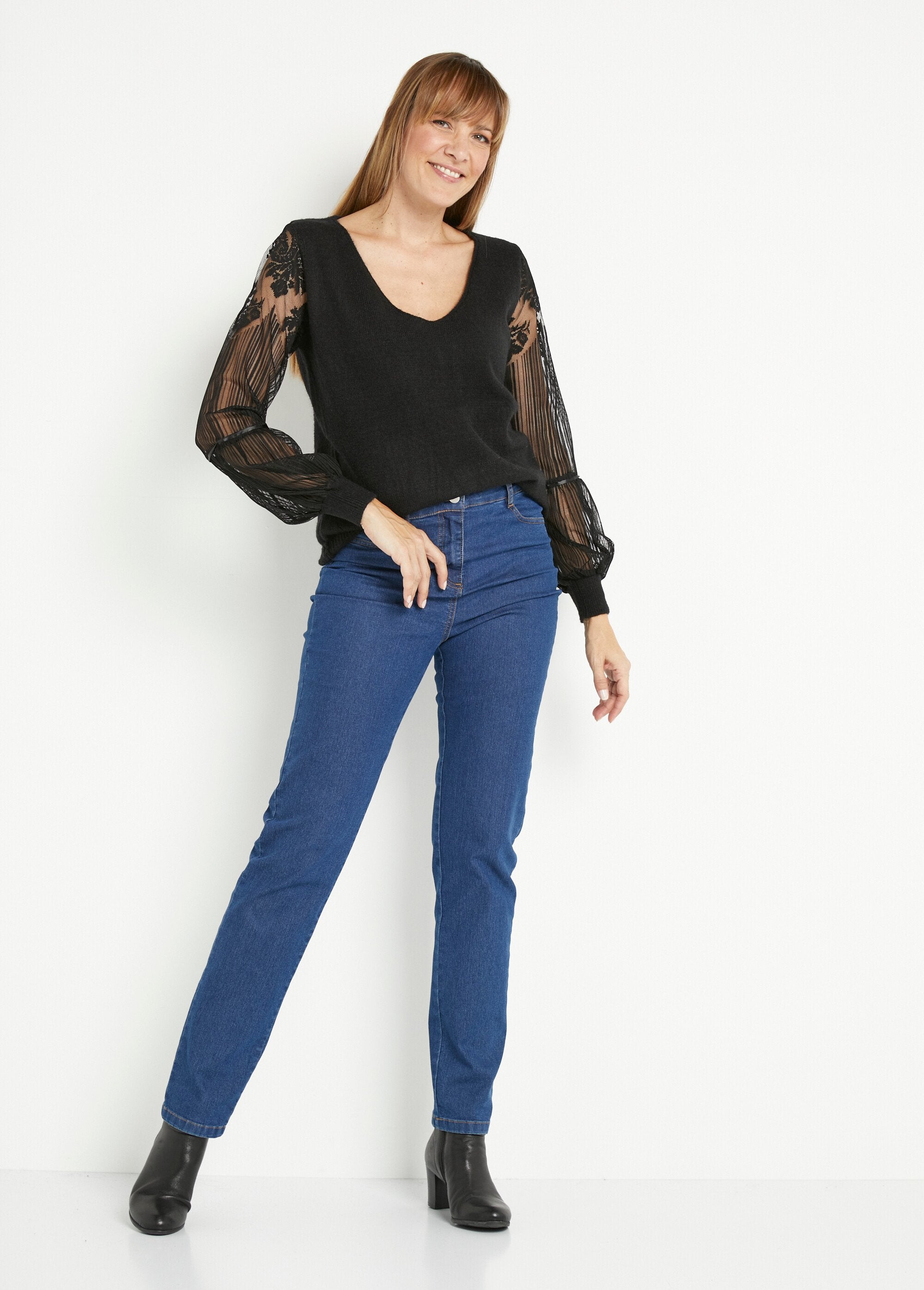 Jersey_con_cuello_de_pico_y_mangas_de_rejilla_y_encaje_Negro_SF1_slim