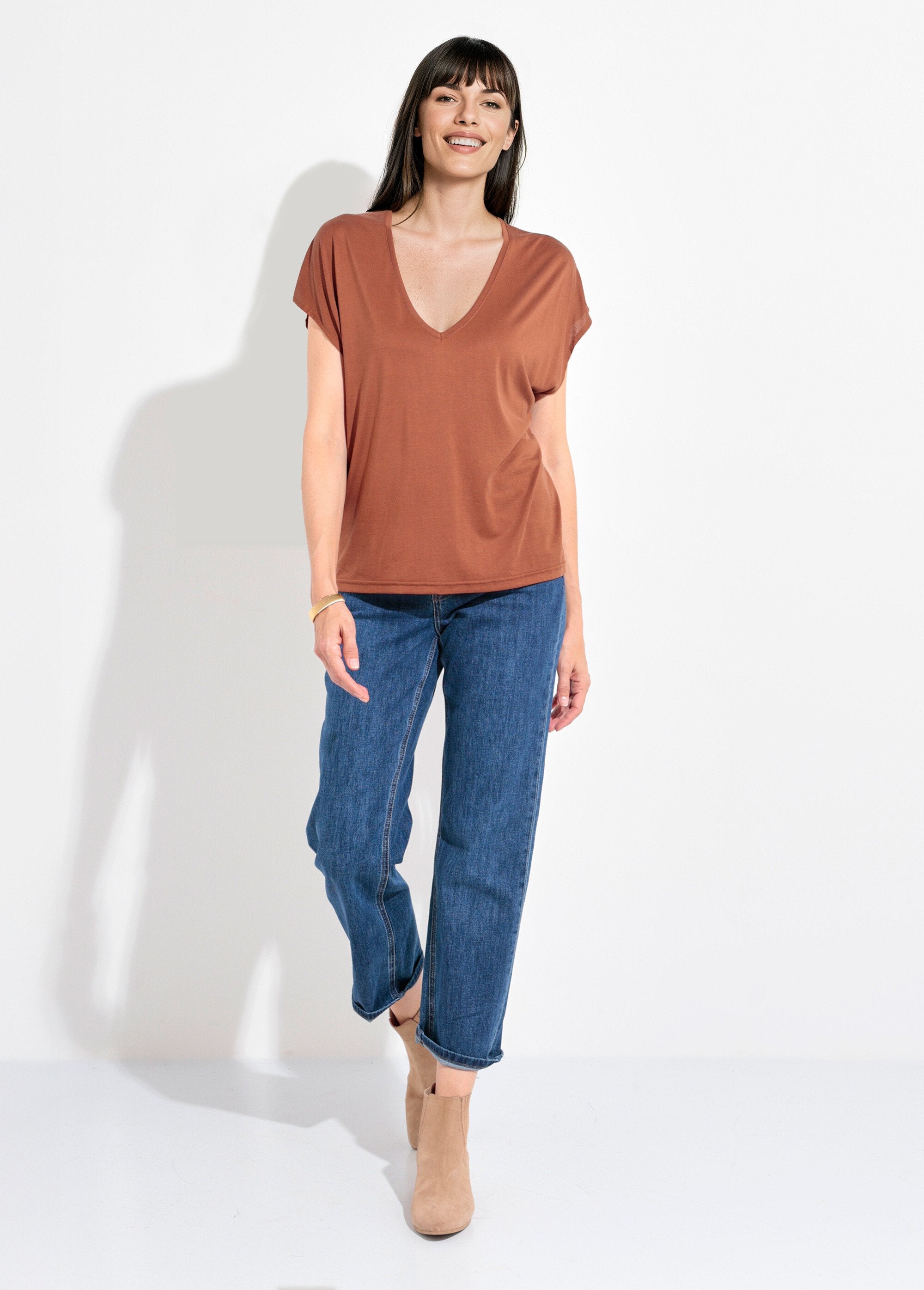 Camiseta_holgada_de_manga_corta_Castaño_SF1_slim