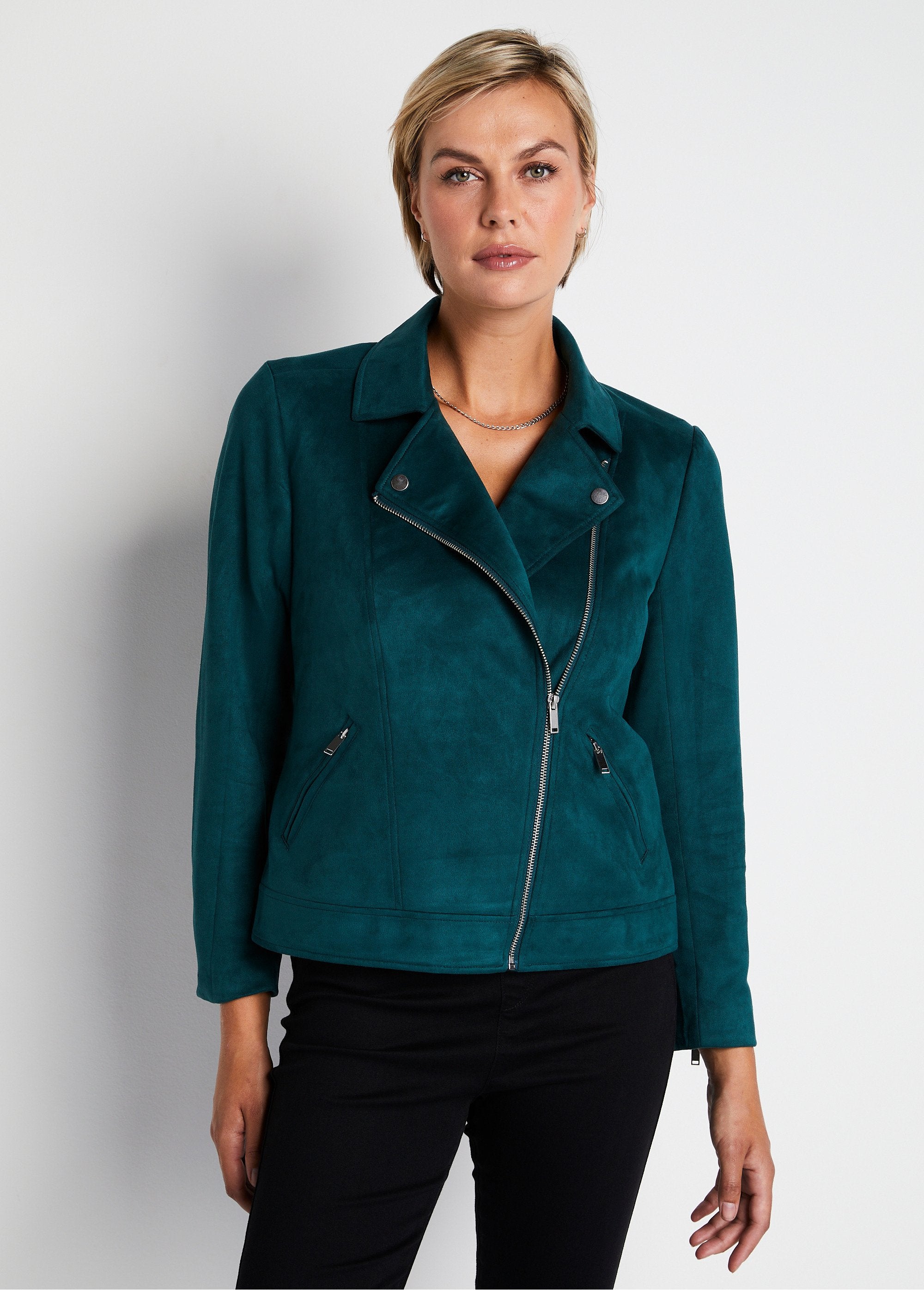 Chaqueta_corta_con_cremallera_en_tejido_de_ante_Verde_FA1_slim