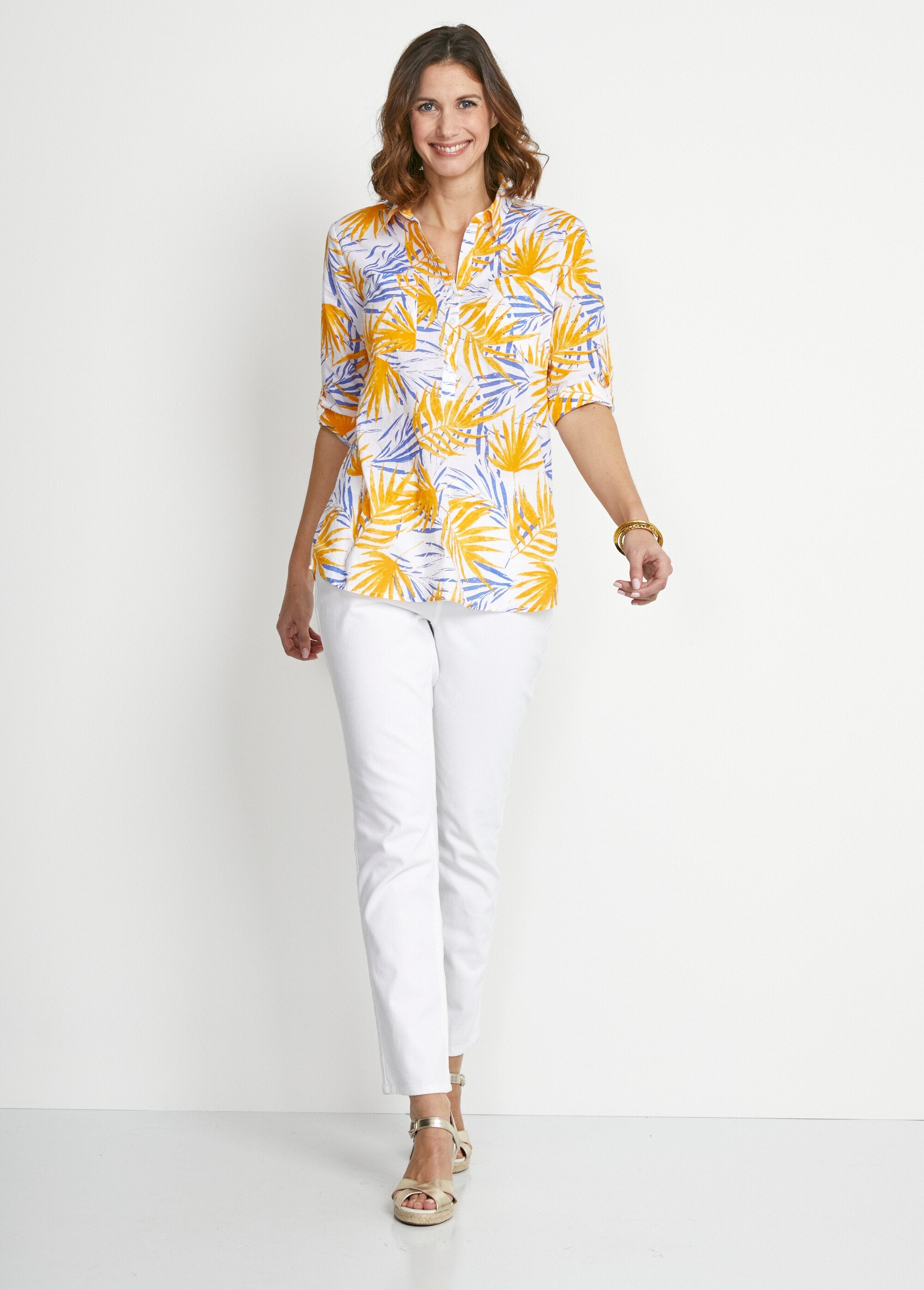 Blusa_larga_de_algodón_estampada_con_botones_Estampado_amarillo_SF1_slim