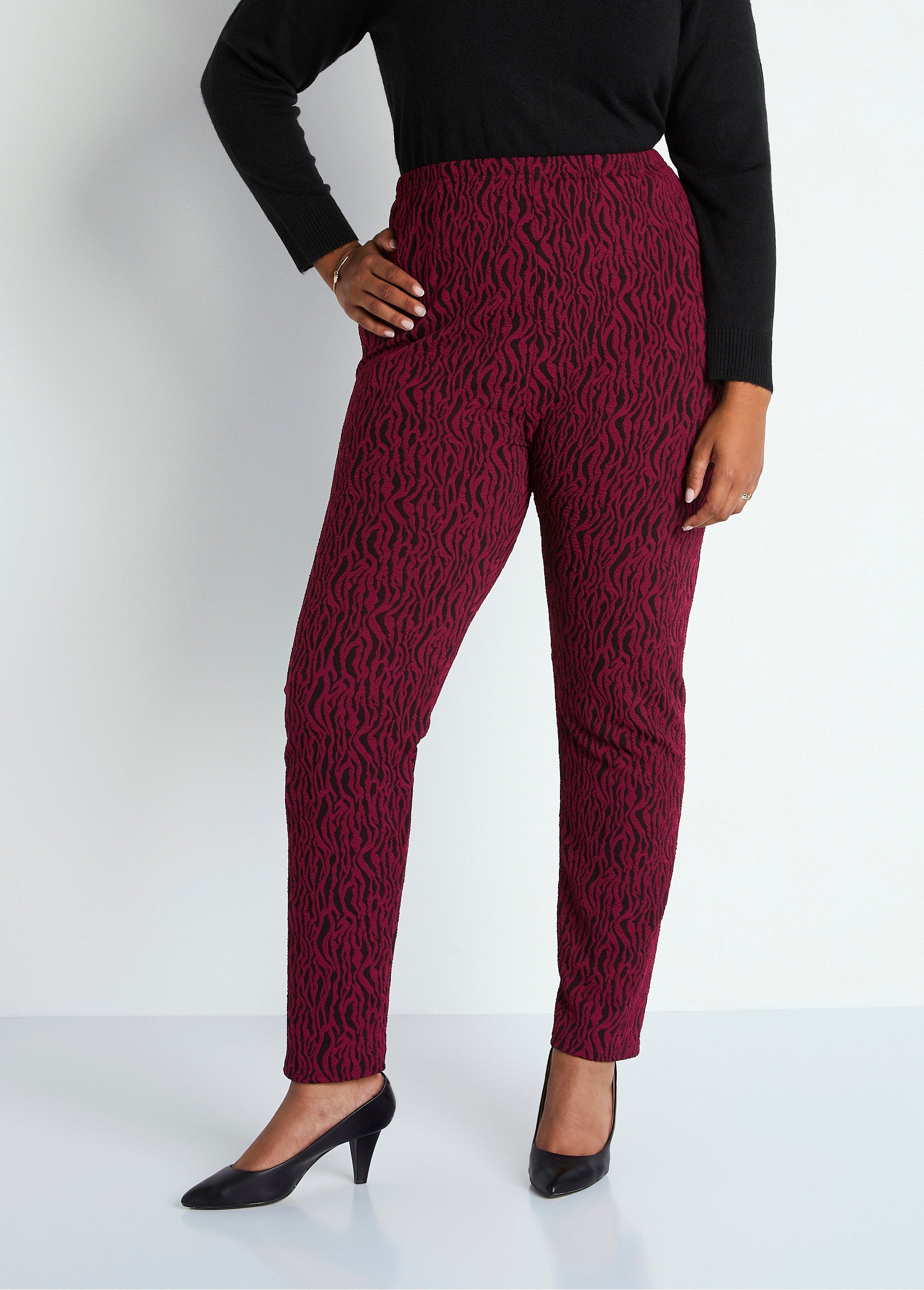 Leggings_de_punto_jacquard_con_cintura_elástica_cebra_burdeos_FA1_curvy