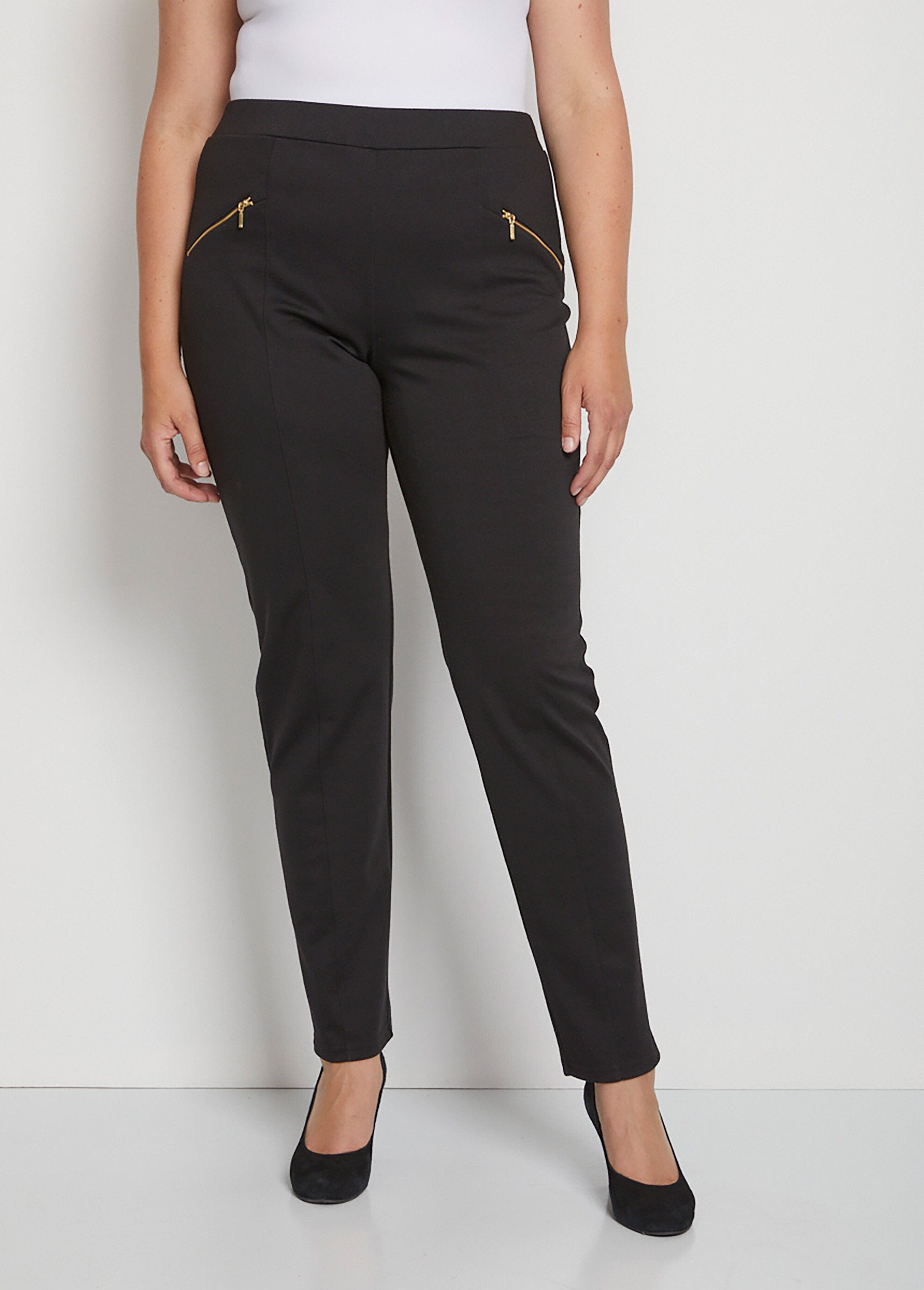 Milano_pantalones_rectos_de_malla_con_cintura_elástica_Negro_FA1_curvy