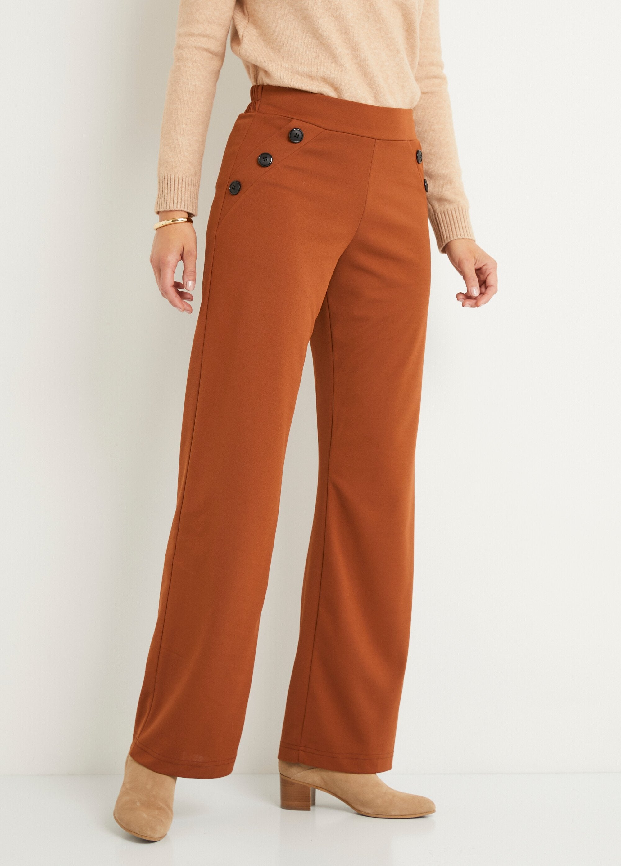 Pantalón_semielástico_de_pierna_ancha,_liso_Camel_FA1_slim