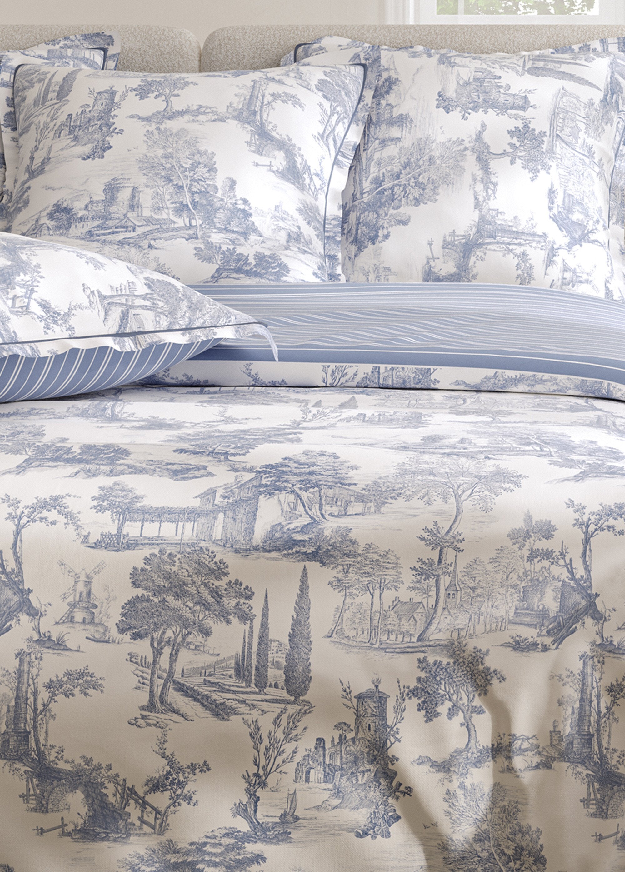 Juego_de_cama_de_percal_de_3_piezas_con_funda_nórdica,_color_ciprés_Azul_DE3_slim