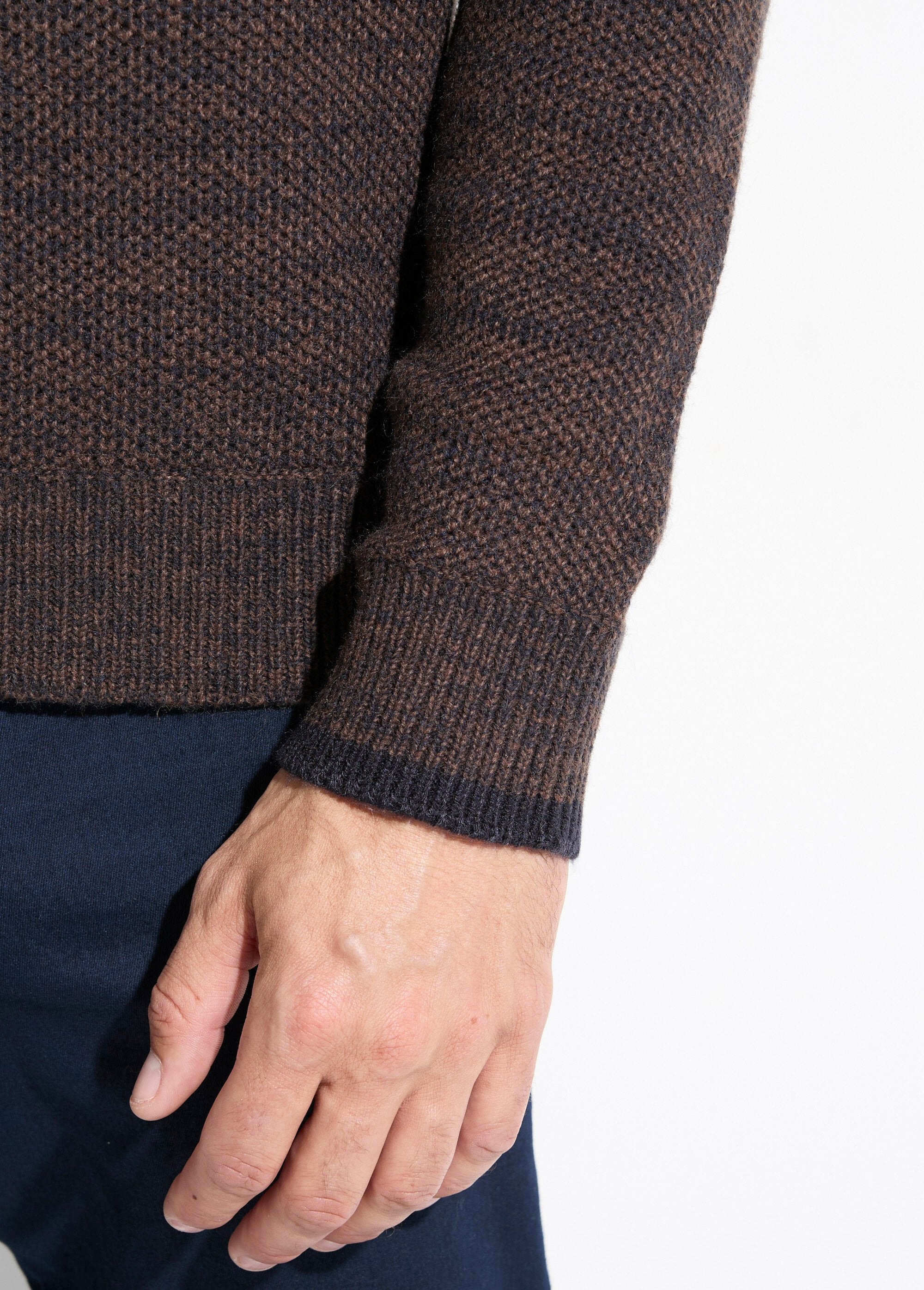 Pull_col_montant_zippé_maille_chinée_laine_Marron_DE2_slim