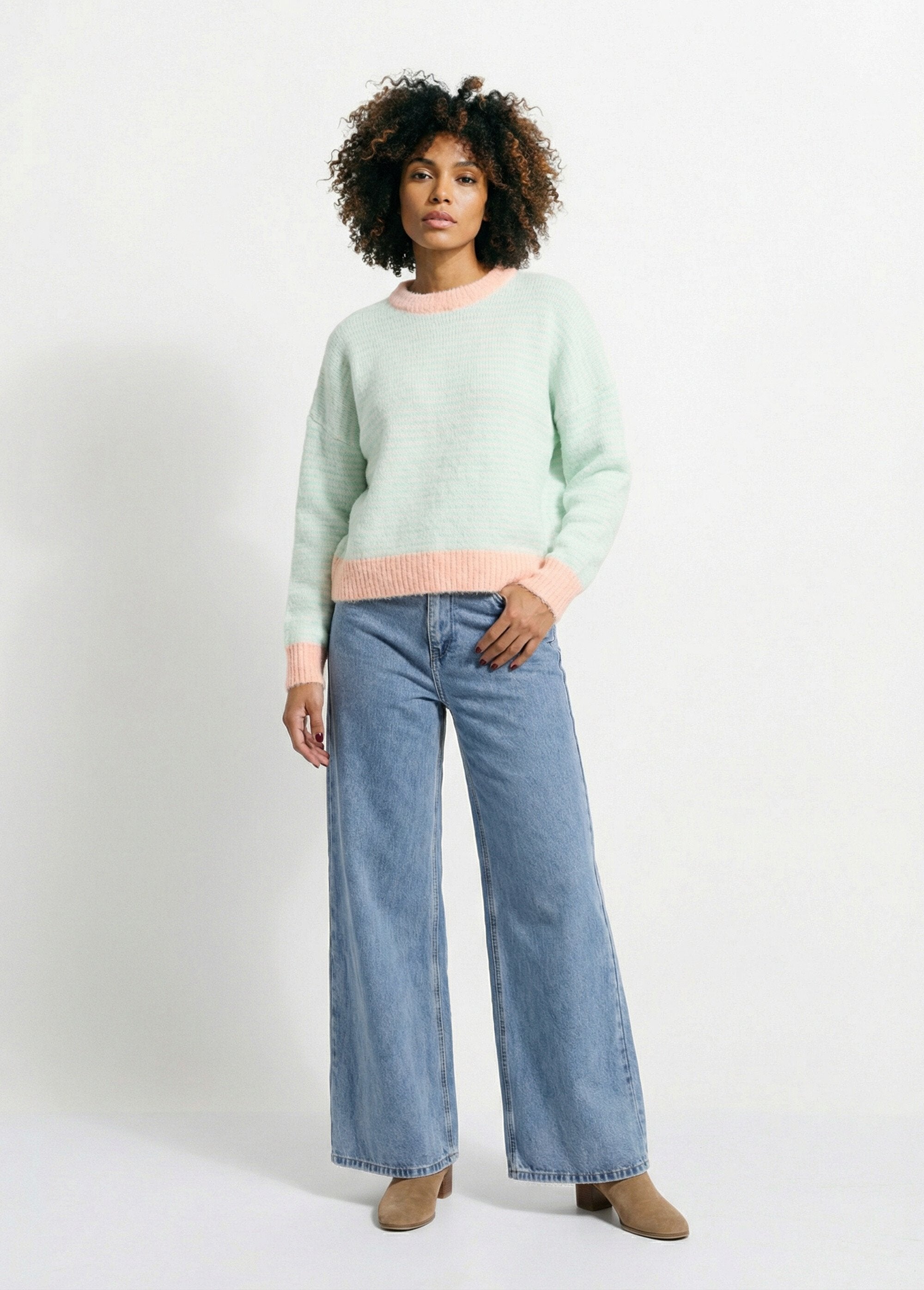Pull_duveteux_rayé_pastel_forme_loose_Aqua_et_saumon_SF1_slim