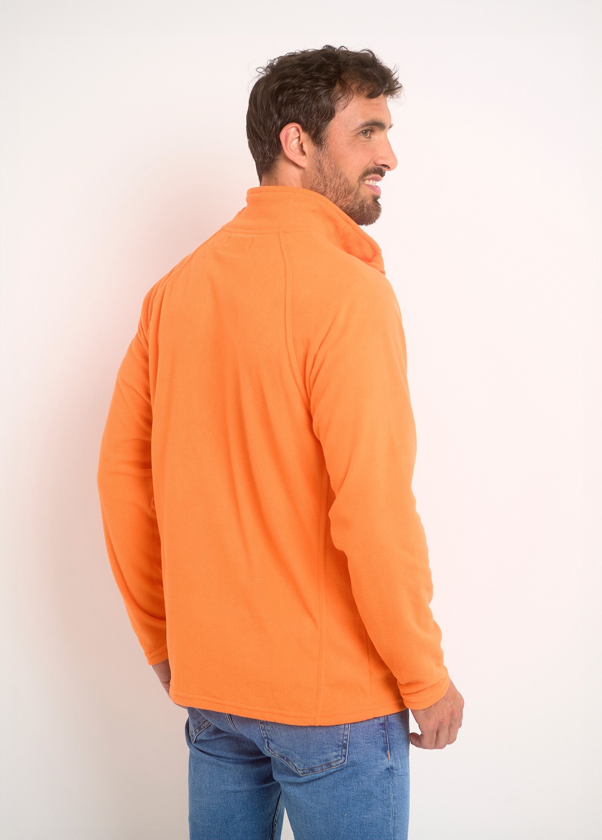 Veste_polaire_chaude_avec_col_montant_Orange_DO1_slim